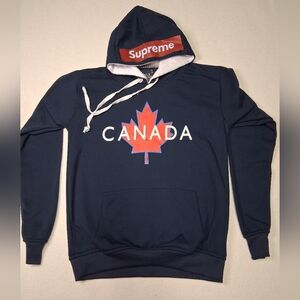 Supreme Dark Blue Canada Maple Leaf Hoodie